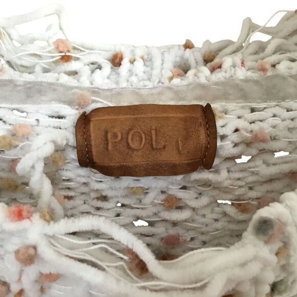 POL Distressed Popcorn Knit Fringe Sweater OSFM Cream Beige Boho Lagenlook Cozy - Picture 3 of 8